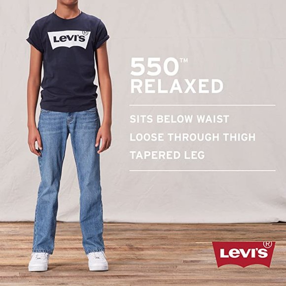 Levis Boys Husky 550 Relaxed Fit Tapered Jeans Denim 16H 34 x 28 Loose C… - Picture 4 of 4